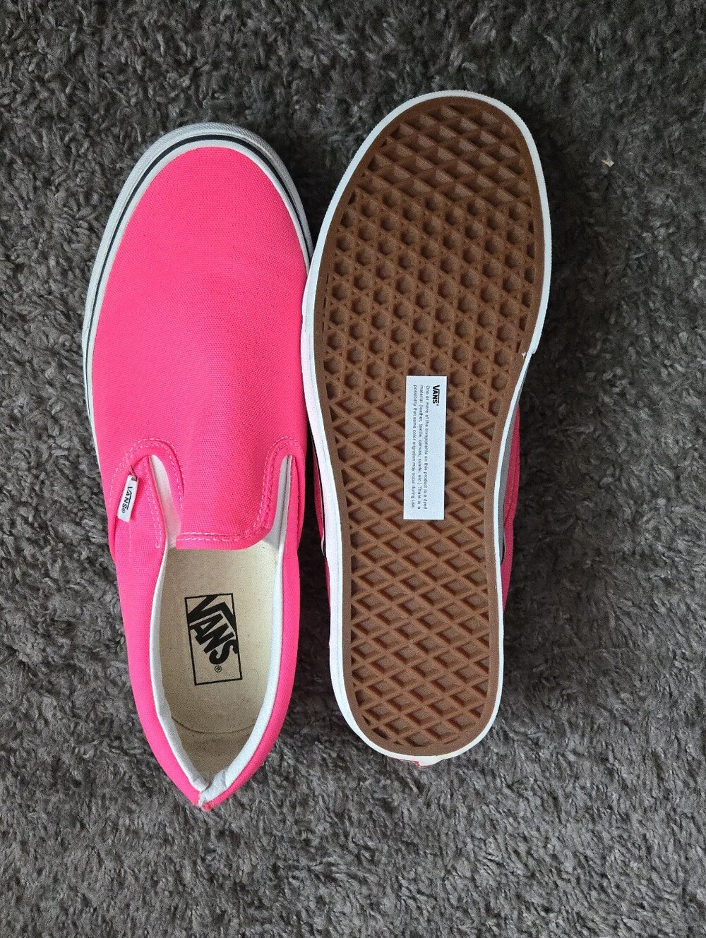 Vans Classic Canvas Men Size 11.5 Neon Knockout Pink New Damaged 062026 - Picture 4 of 8